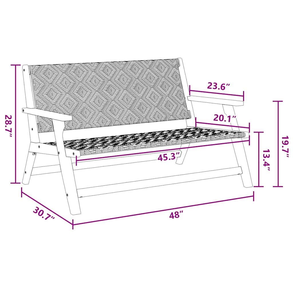 Garden Furniture White 122 x 78 x 73cm Solid Acacia wood